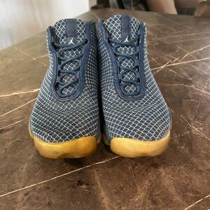 Jordan's Blue Knit Sneakers with Gum Sole